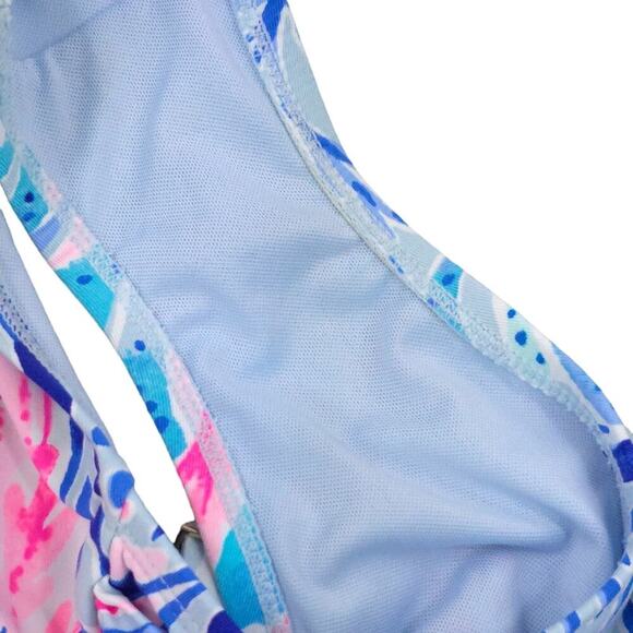 Lilly Pulitzer Flamenco One Piece bathing Suit Periwinkle Purple Fan Sea Pants - Picture 12 of 13